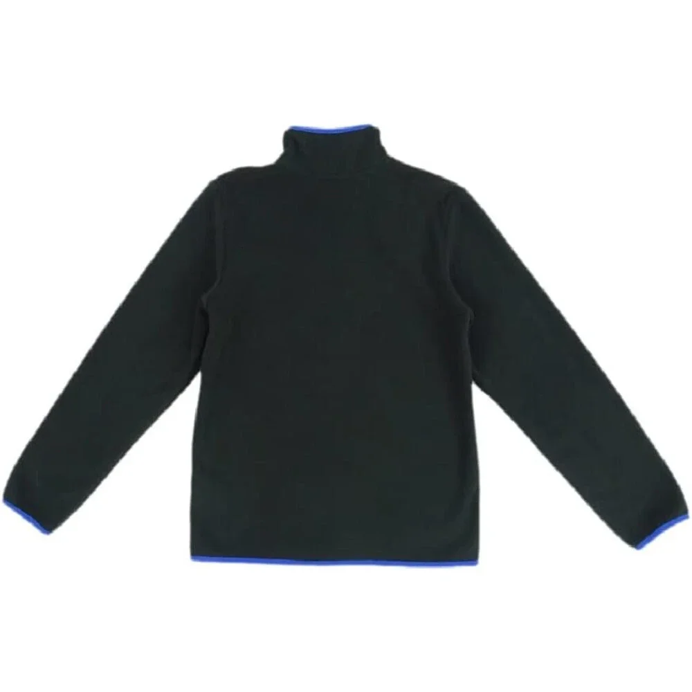 Converse All Star Sweatshirt Kids Medium Black Blue Polar Fleece 1/2 Zip RED483